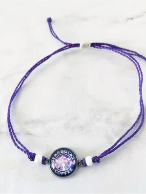 Purple Galaxy Waterproof Starbucks Charm Bracelet